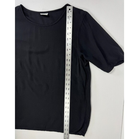Loose San Francisco Top Womens Medium Black Minimalist Textured Modern Artisan - Picture 8 of 10